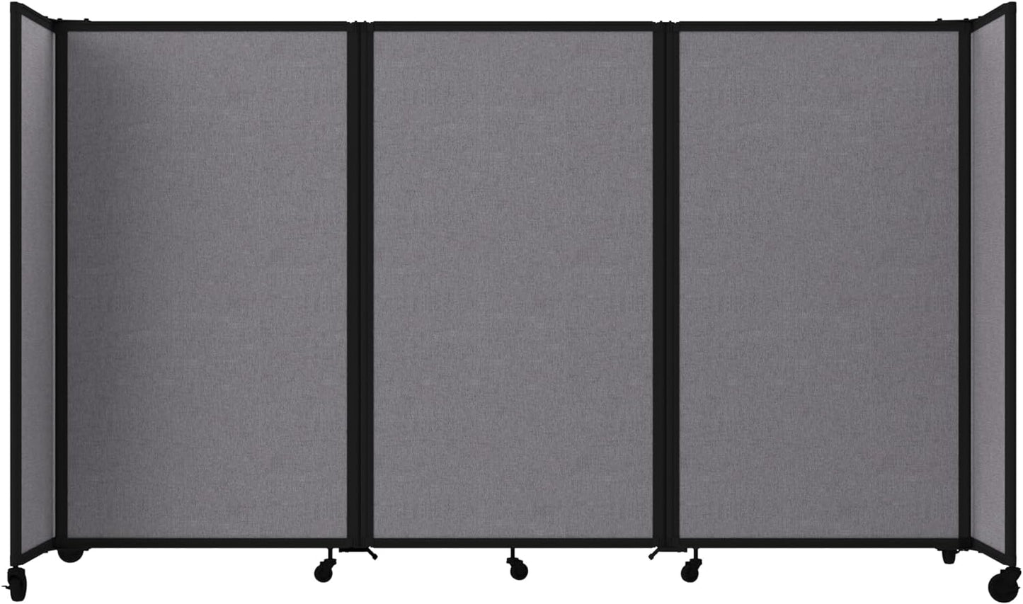Versare Room Divider 360 Portable Wall Partition | Folding Panels | Large Freestanding Divider | Locking Wheels | Temporary Room Separator