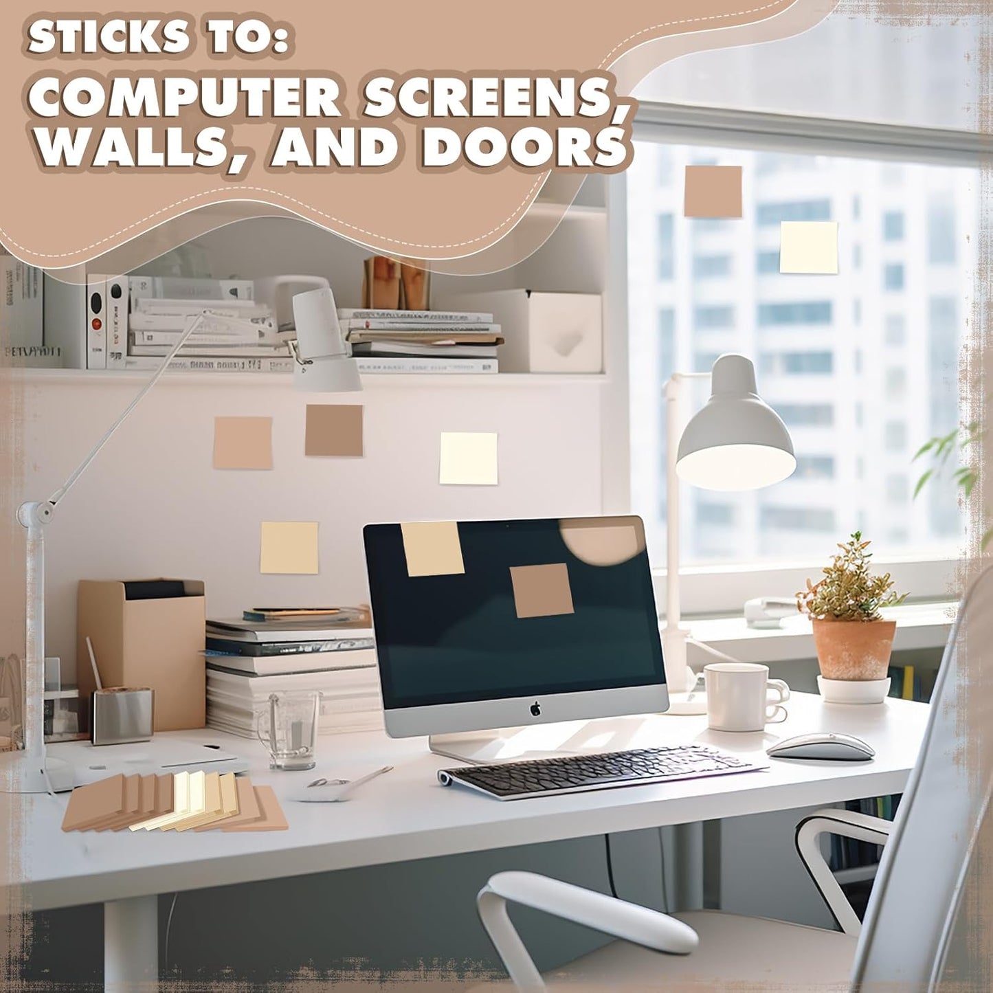 Fainne 24 Pack Sticky Notes Bulk Back to School Supplies Self Stick Note Pads Paper Memo for Office First Day of School Student Teacher Essentials (2 x 2 Inches,Simple Color)