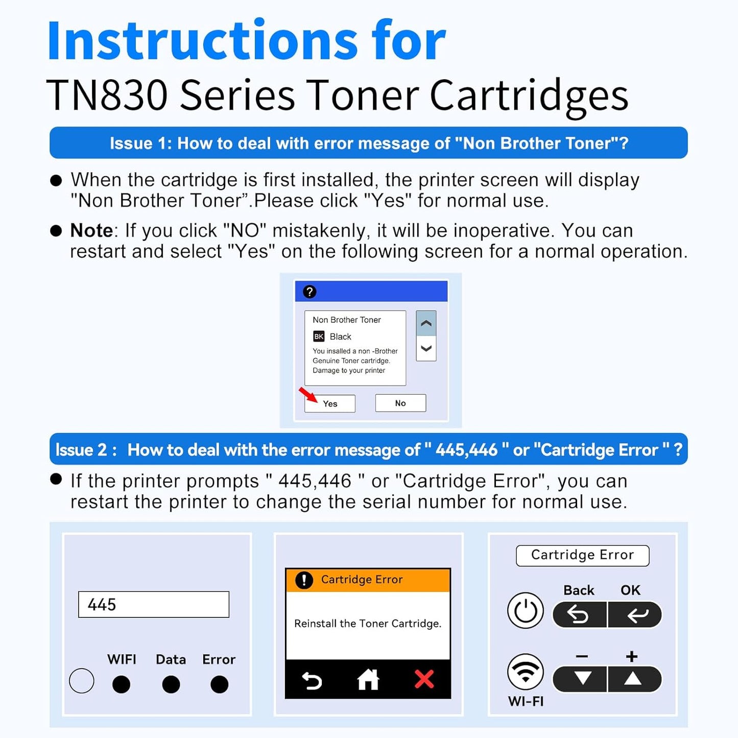 myCartridge Remanufactured Toner Cartridge Replacement for Brother TN830XL TN830 TN-830XL Toner for HL-L2460DW DCP-L2640DW HL-L2405W MFC-L2820DW HL-L2400D HL-L2480DW MFC-L2820DWXL Printer(2 Pack)