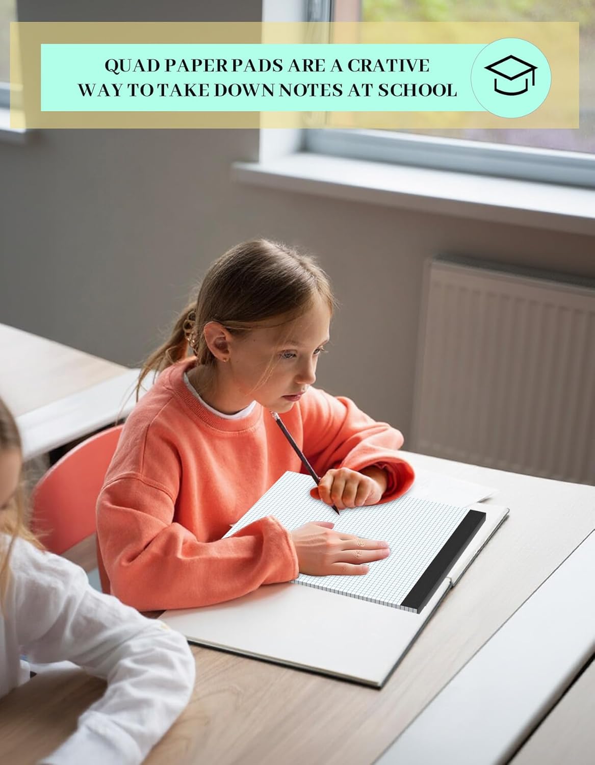 Graph Paper Pads 8.5 x 11, 4x4 Quad Ruled, 3 Pack Grid Paper Pad 8.5 x 11, 30 Sheets Perforated Blueprint Quadrille Letter Size Graphing Notebook for Drafting, Drawing, Engineering