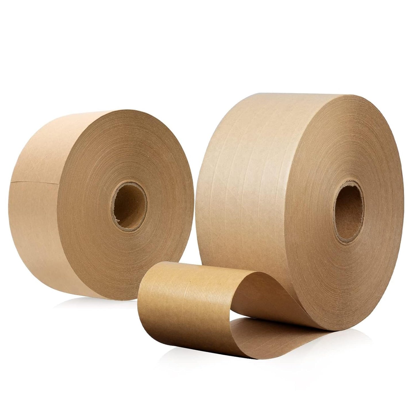 Water Activated Kraft Paper Tape – 5 Reinforced Fibers, 127gsm, 2.75" x 450ft, 2 Rolls – Heavy Duty for Shipping, Moving & Industrial Packaging