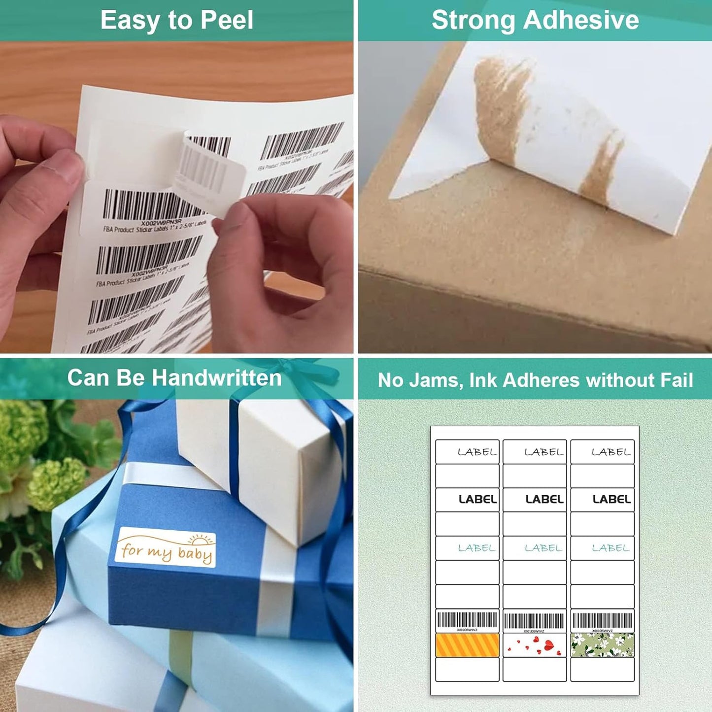 [100Sheet, 3000 Labels] Address Mailing Shipping Amazon FBA Barcode Labels 1 x 2 5/8 for Laser/Inkjet Printer, 30-up Return Address Labels Name Tag Stickers for School Supplies