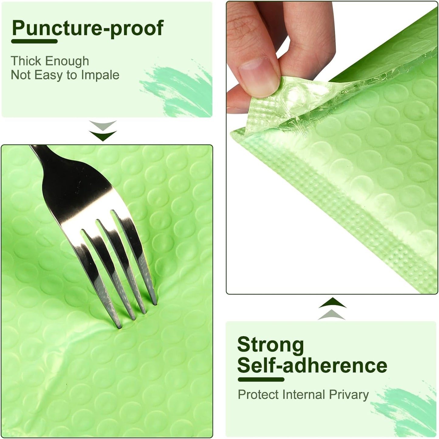 Poly Bubble Mailers 8.5x12 Inch, 25 Pack Padded Envelopes for Shipping, Package Envelopes with Self Seal Adhesive, Waterproof Padded Mailers (Light Green, Bulk #2)