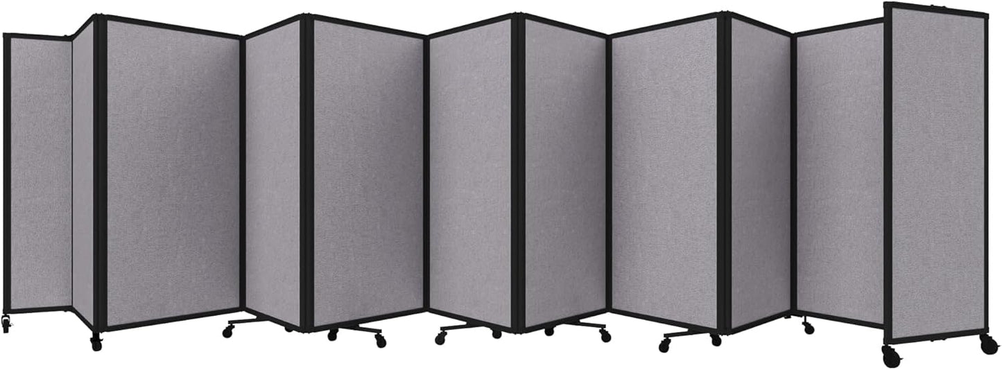 Versare Room Divider 360 Portable Wall Partition | Folding Panels | Large Freestanding Divider | Locking Wheels | Temporary Room Separator