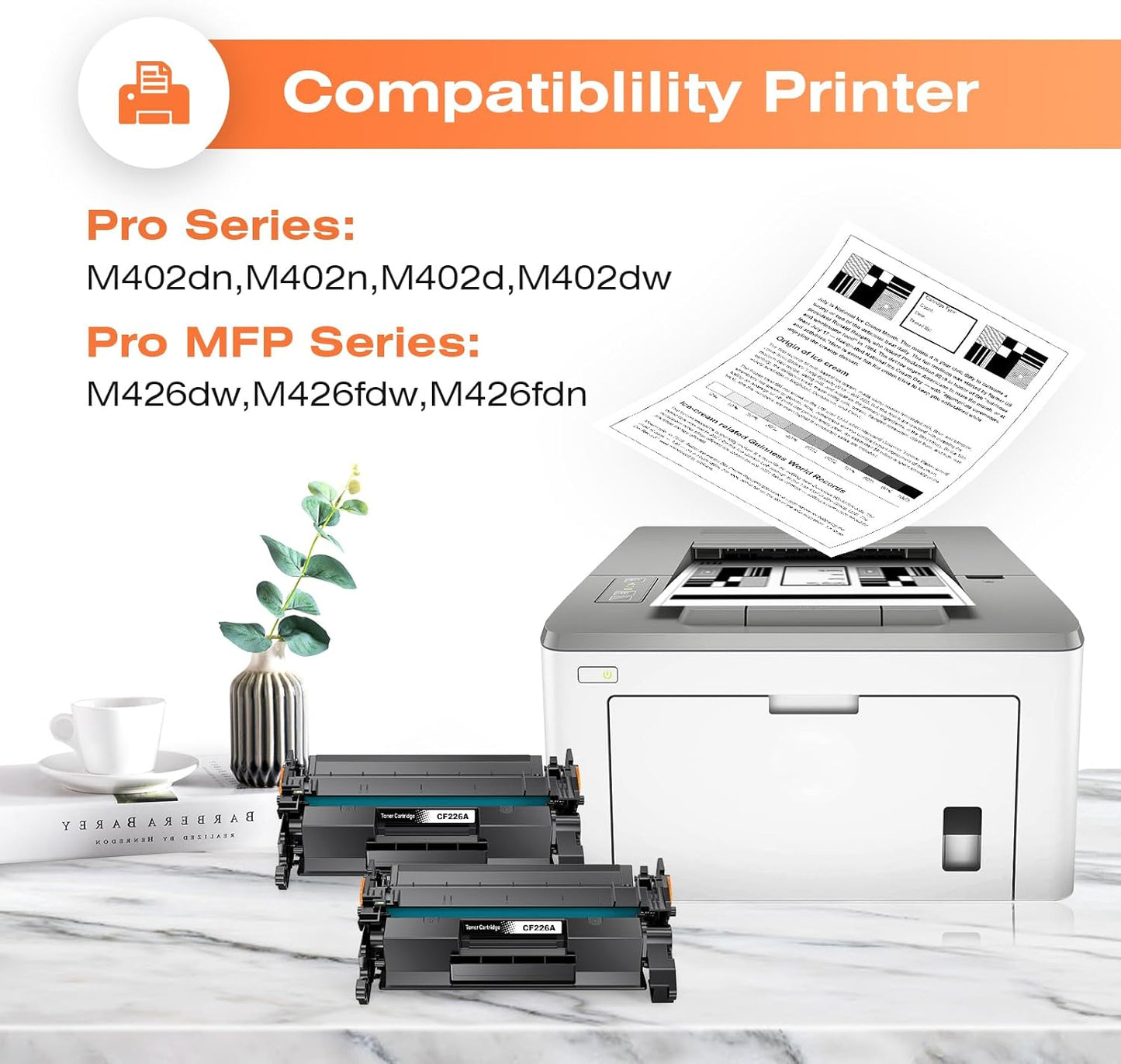 26A CF226A Toner Cartridge Compatible with HP CF226A 26A 26X CF226X Cartridge for M402n M402dn M402d M402dw MFP M426fdw M406dw M426fdn Printer Toner