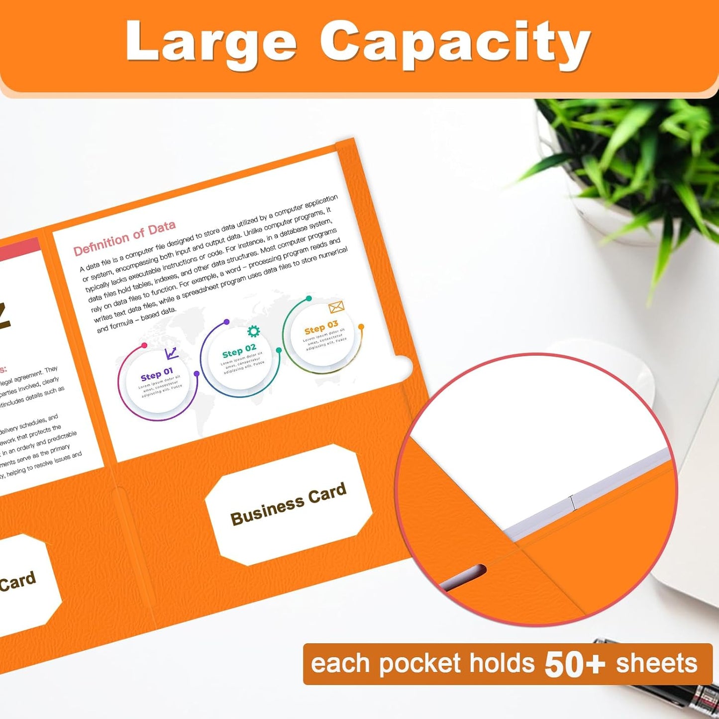 Folders with Pockets, LAYZZ 30 Pack Paper Pocket Folders, 2 Pocket Folders Fits Letter Size Paper, for School Office and Home (Orange)