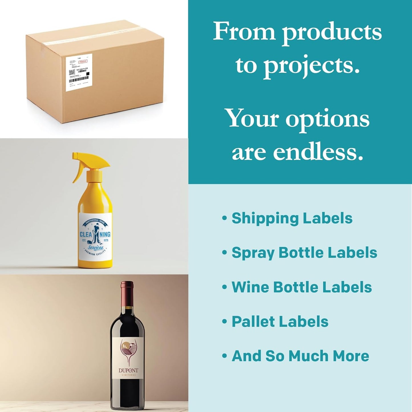 Premium Label Supply White Sticker Shipping Labels – 4.25" x 5.5" – Laser/Inkjet Compatible – (4 per Sheet), 100 Sheets – 400 Total Adhesive Labels