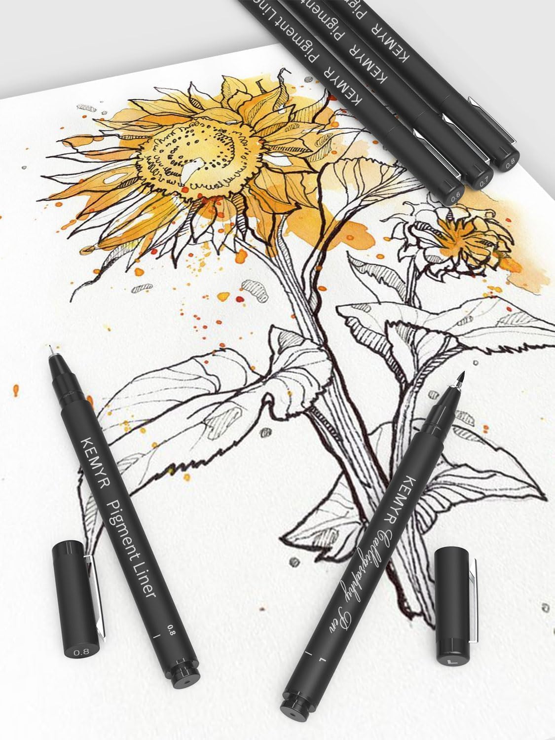 4 Micro Fine liner Drawing Art Pens Calligraphy Pens: 0.1mm Size Black Art supplies Waterproof Archival Black Ink Markers For Artists,Use for Professional Watercolor,Sketching