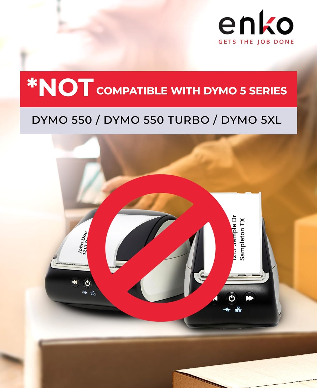 enKo (6 Rolls, 1320 Labels) Address & Shipping Labels 30323 (2-1/8 x 4") Compatible for Dymo LabelWriter