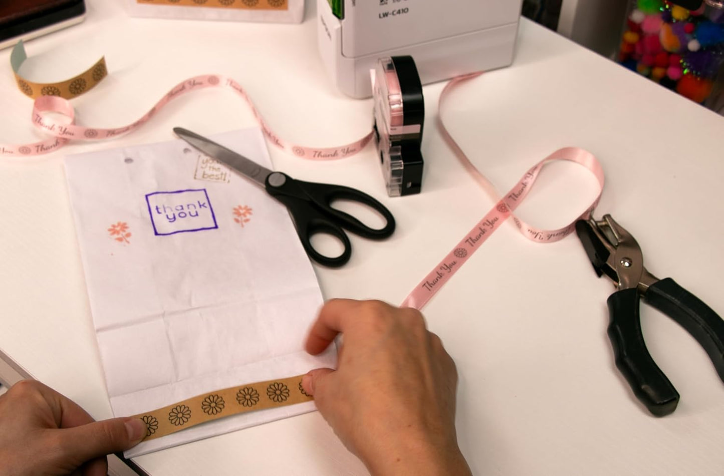 Epson LABELWORKS 218CPBBEPX Genuine Craft Paper Tape Cartridge - Black on Beige Craft Paper Label Maker Tape - 3/4" (18MM) Wide, 16.5'