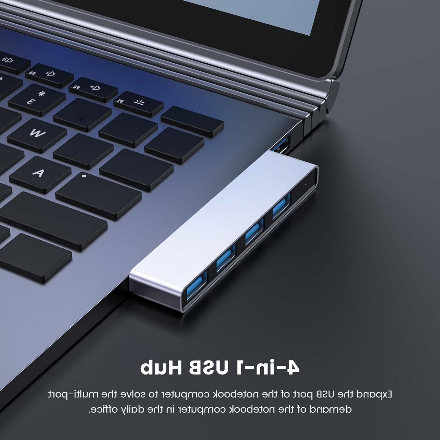 Multi Port USB Hub, Fidioto 4 Port USB Adapter(1 * 3.0 Hub, 3 * 2.0 Hub), USB Hub for Laptop, iMac Pro, MacBook Air, Mac Mini/Pro, Notebook PC, USB Flash Drives and Mobile HDD Etc.