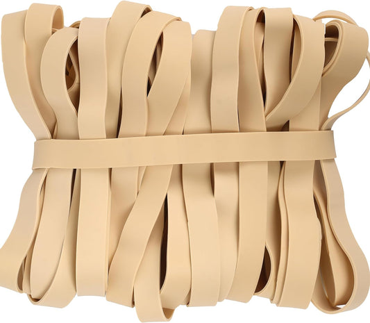 Rubber Bands Size#107 Heavy Duty Big Wide rubber band 30PCS Elastic Bands for Office Supply Trash Can File Folders Litter Box Rubber Bands (Light brown)