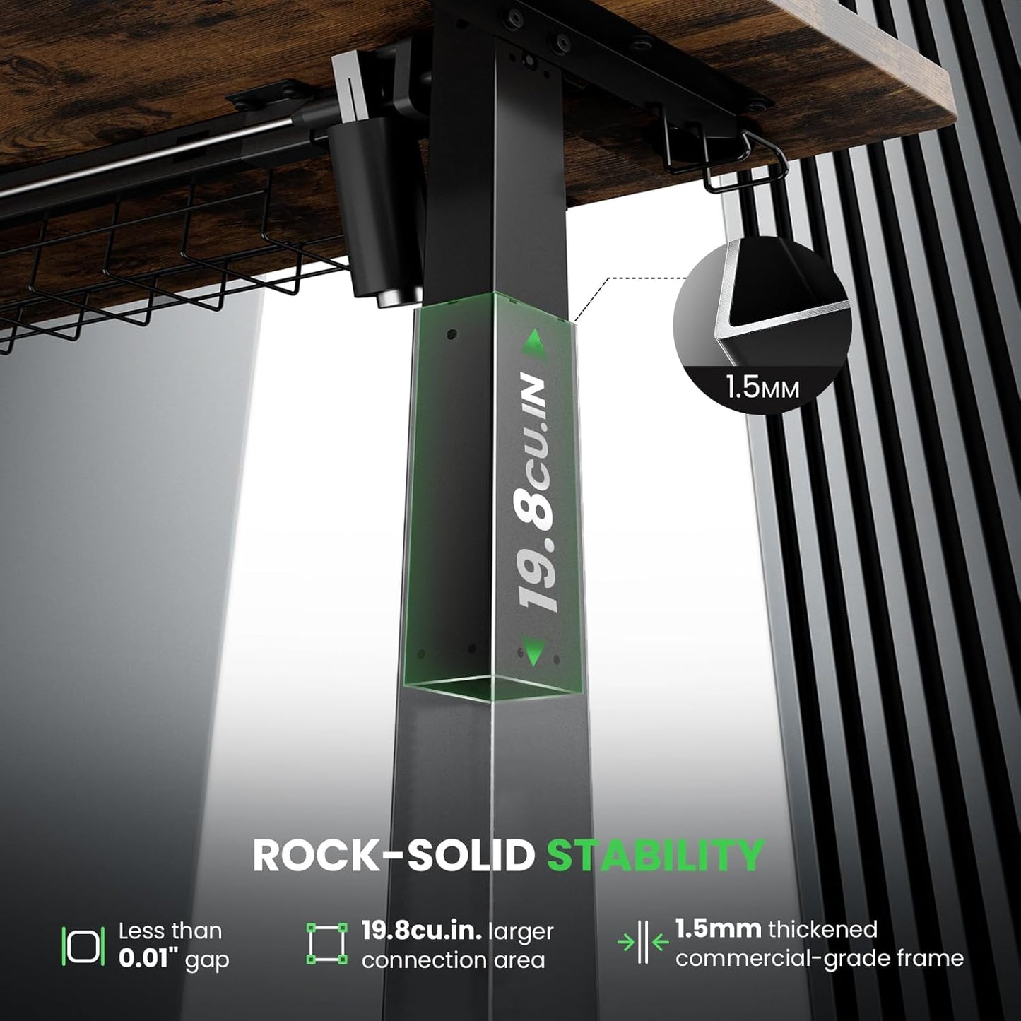 SIAGO Electric Standing Desk Adjustable - 55 x 24 Inch Sit Stand up Desk with Cable Management - 3 Memory Preset Adjustable Height Table