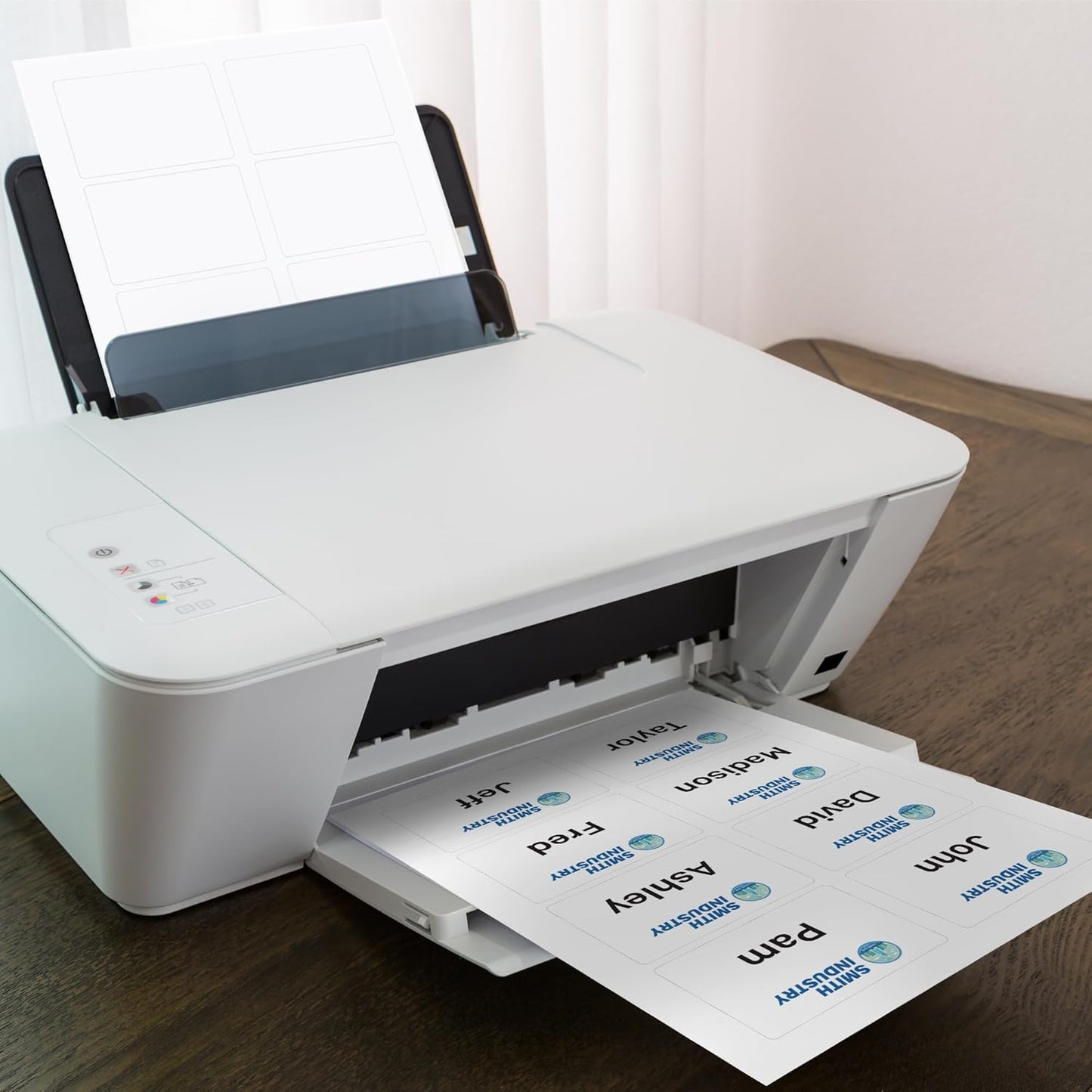 Premium Label Supply Blank Printable Name Tag Stickers - 2-1/3" x 3-3/8" - Laser/Inkjet Compatible – (8 per Sheet), 25 Sheets – 200 Total Adhesive Name Tags