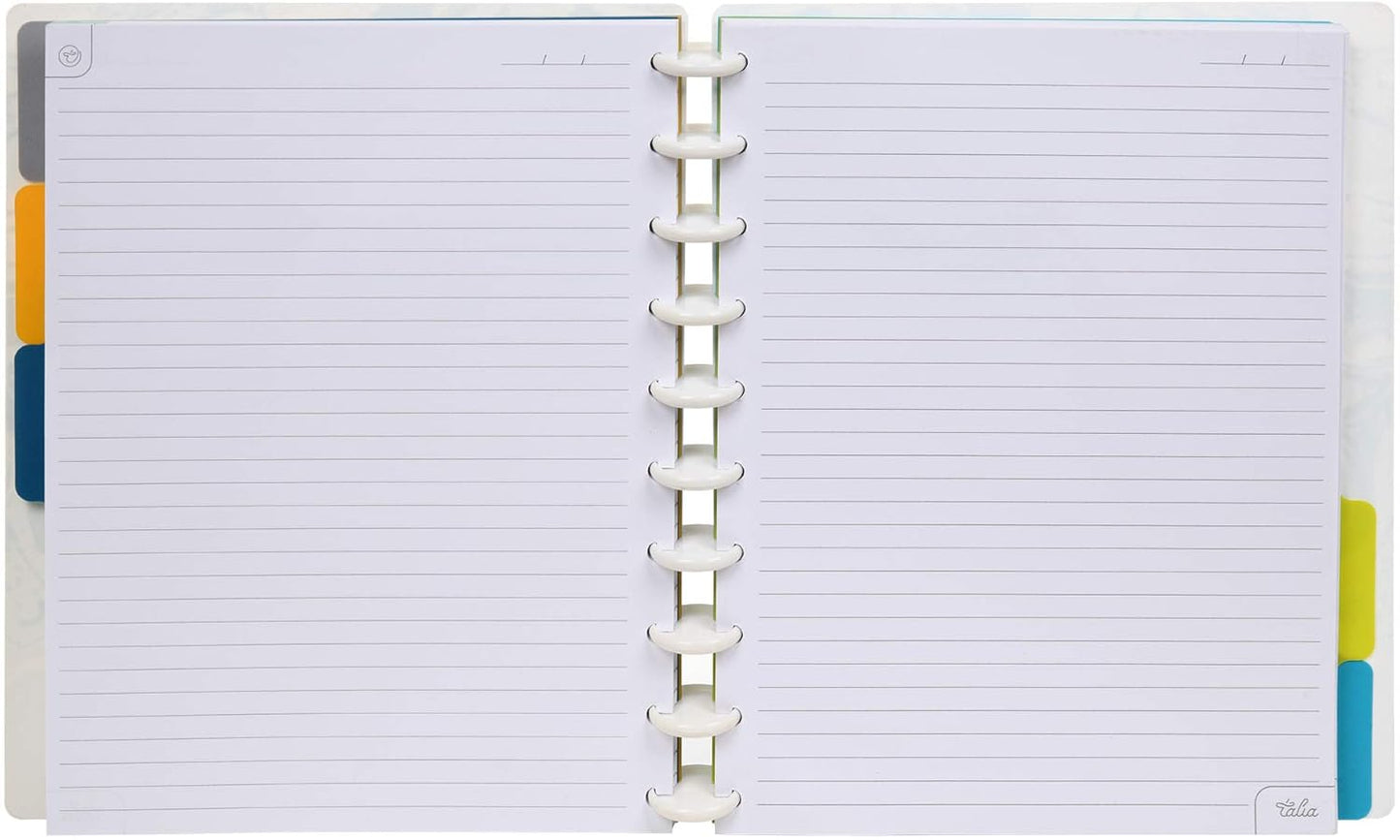 Talia Discbound Notebooks, Planner, Customizable, (Teal Marble Flow, Midsize (7.5in x 9.75in))