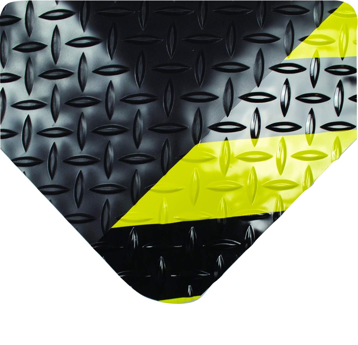 Wearwell 414.1516x2x52CHV Diamond-Plate SpongeCote UltraSoft Mat, 52' Length x 2' Width x 15/16" Thick, Black with Chevron