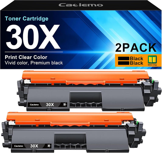 30X High Yield Black Toner Cartridge CF230X, Compatible Toner Cartridge Replacement for HP 30X 30A CF230X CF230A Compatible with Laserjet Pro MFP M203dw M227fdw M227fdn M203d M203dn M227sdn, 2 Black