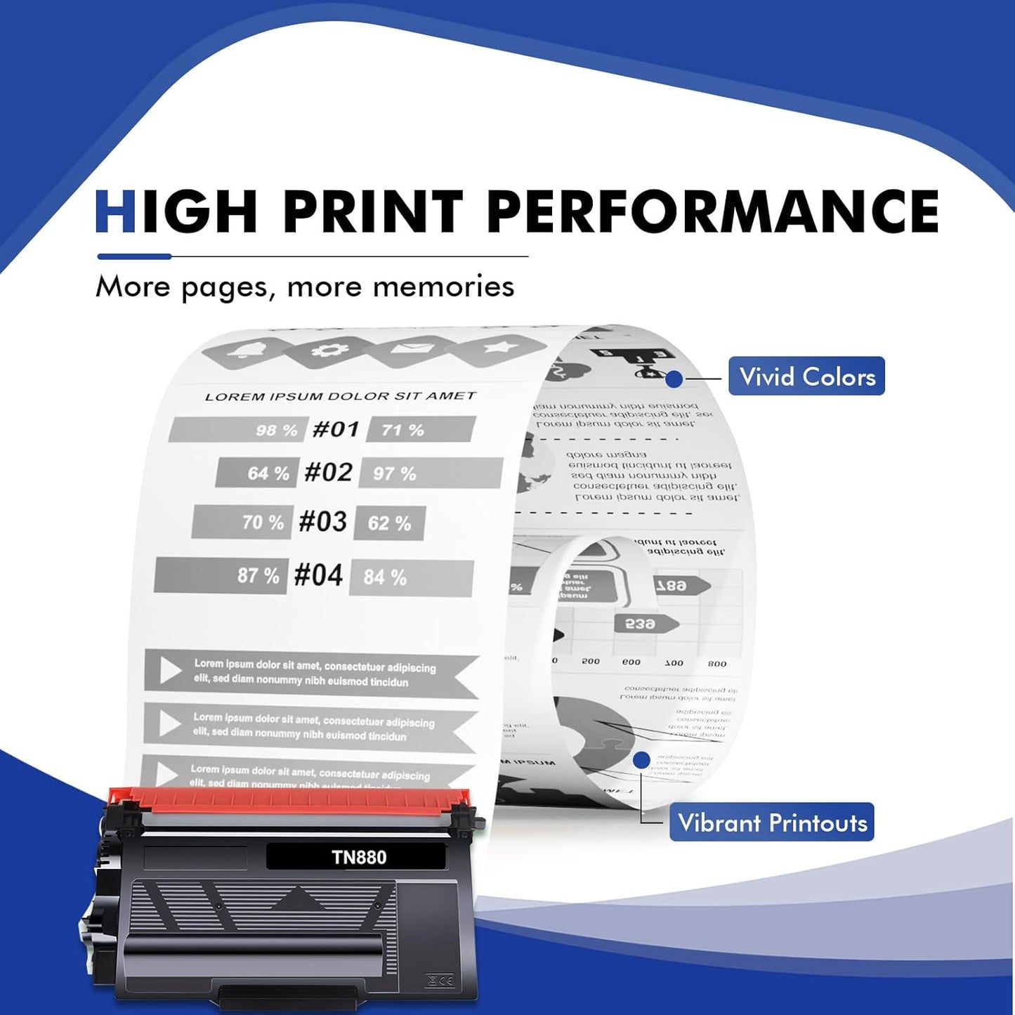 TN880 Super High Yield Black Toner Cartridge 4-Pack Compatible Replacement for Brother TN880 TN-880 TN 880 for HL-L6200DW L6200DWT L6400DW L6400DWT MFC-L6700DW L6800DW L6900DW Printer