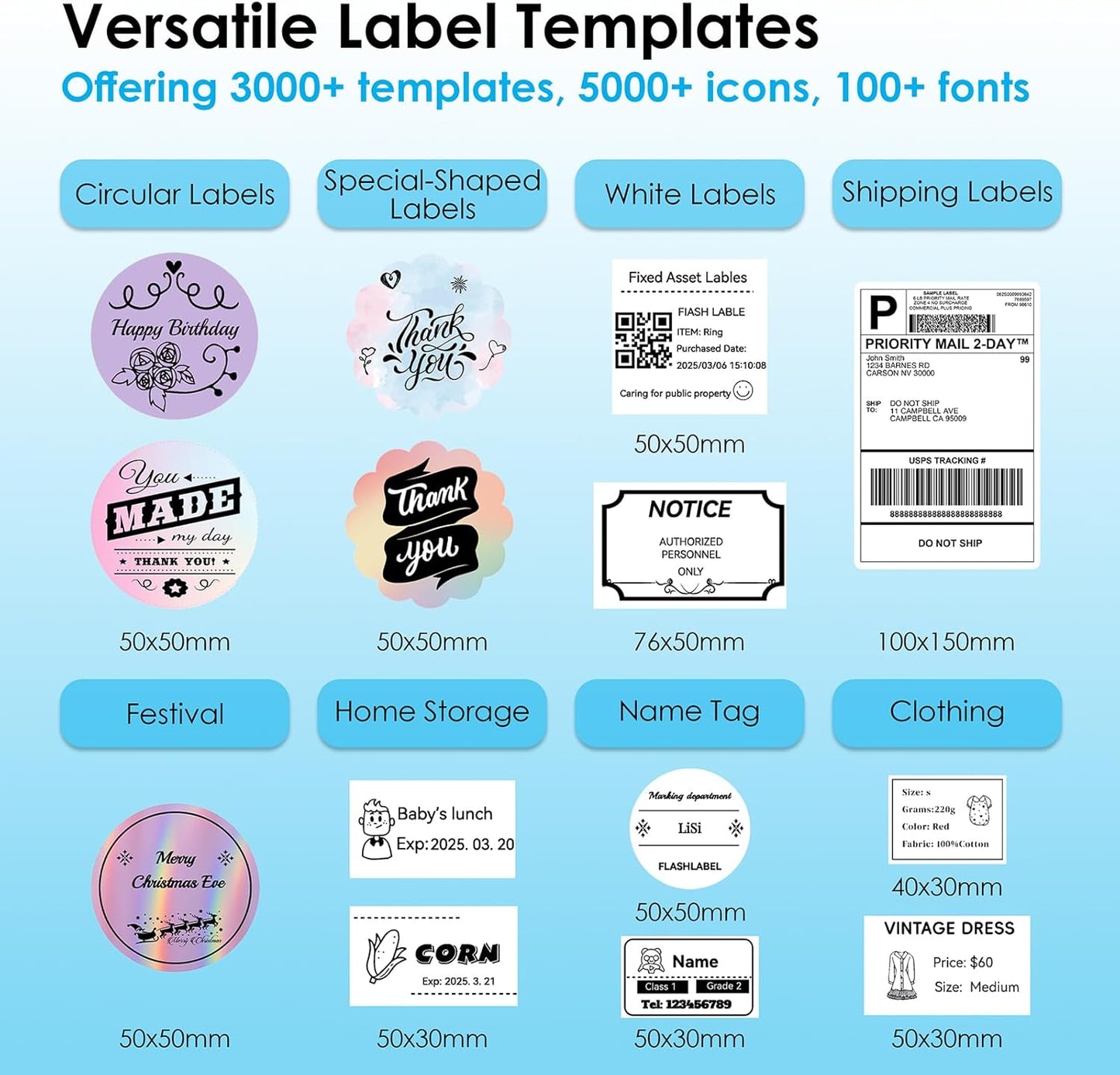 Shipping Thermal Label Printer, 4x6 Portable Label Printer, Bluetooth Label Maker for Small Business, Support iPhone,Android,Windows,Mac,Chromebook,Works with USPS, Ebay,Shopify&More, Black