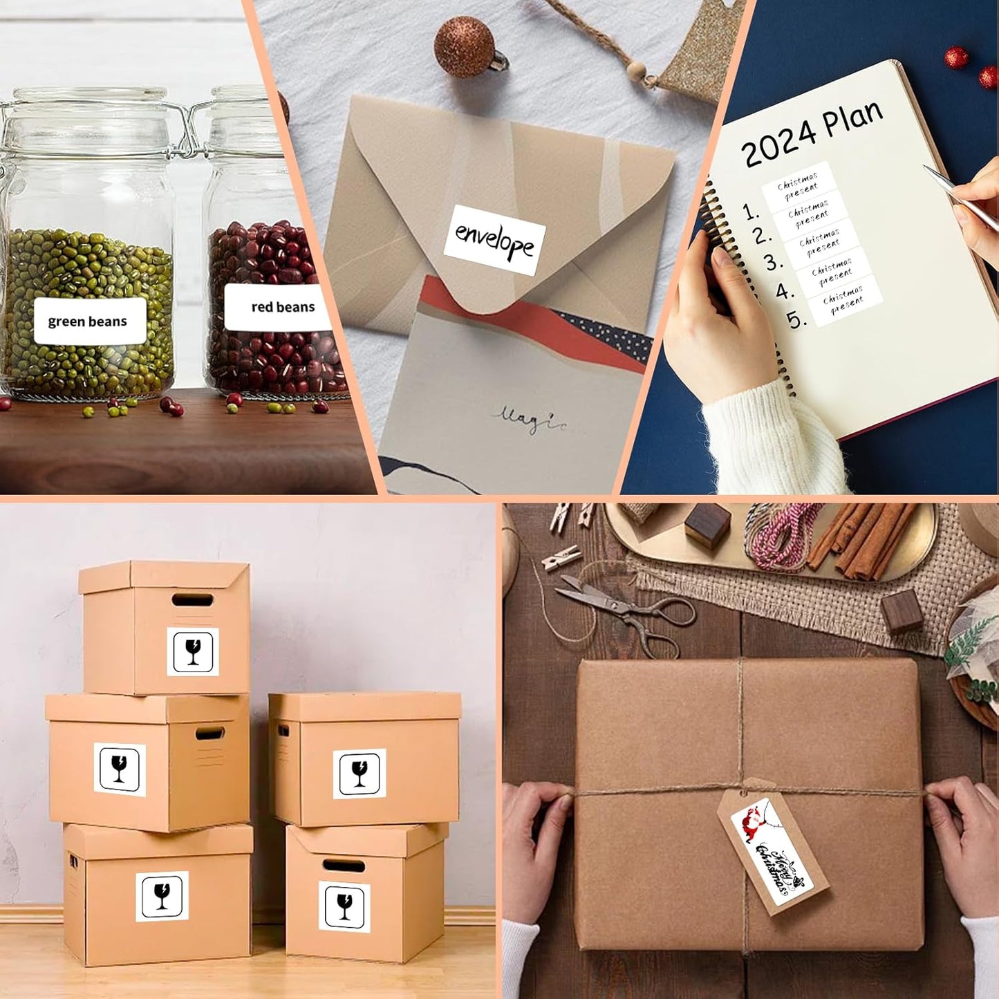 6 UP Labels, 4" x 3-1/3" Shipping Address Labels for Laser Inkjet Printer, Self Adhesive, Blank Mailing Sticker Paper (4000 Sheet=24000 up)