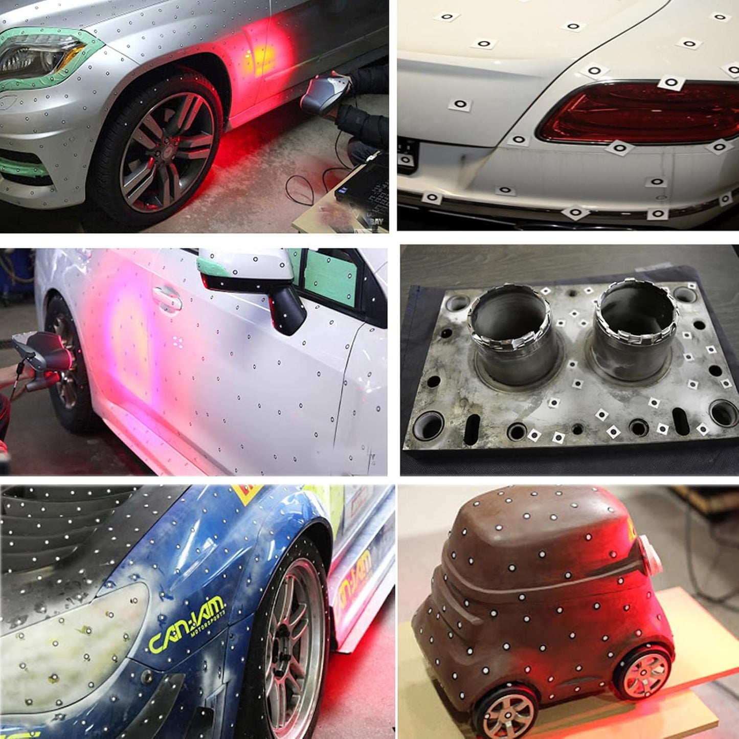 6.0mm Optical Tracking 3D Scanner Marker for Industrial Consumer 3D Scanner,3D Scanning Markers Dots Stickers Reference Point Markers for 3D Scanning,Diffuse Reflection Markers for 3D Scanner (100pcs)