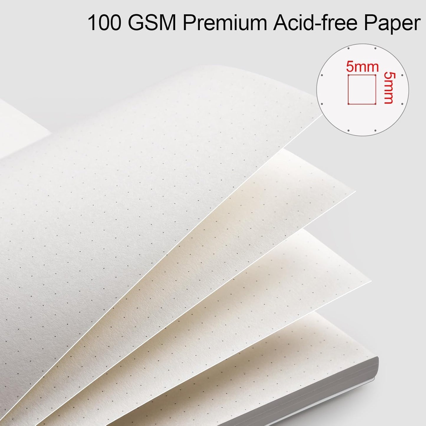 AHGXG Bullet Dotted Journal - Dot Grid Spiral Notebook A5, 160 Pages, 100 GSM Thick Paper, Waterproof Plastic Cover Journals for Bullet Journaling, Sketching, 5.7" x 8.3", Transparent