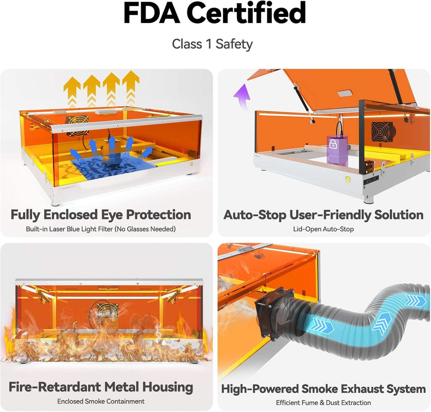 TOOCAA 20w Laser Engraver with 5 in 1 Rotary Roller Set, Smart Camera,Air Assist,Honeycomb Panel, 22" x 22" Bed Size,Safe Laser Engraving Cutting Machine Expert for Metal Tumblers Wood Acrylic