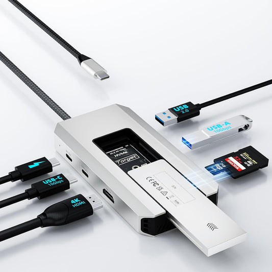 WAVLINK USB-C Hub, 10Gbps USB-C Hub with M.2 PCIe/SATA SSD Port, HDMI, 100W PD, USB-A&C 3.2/2.0, SD&TF Compatible with MacBook/Chromebook/Dell/HP/Lenovo