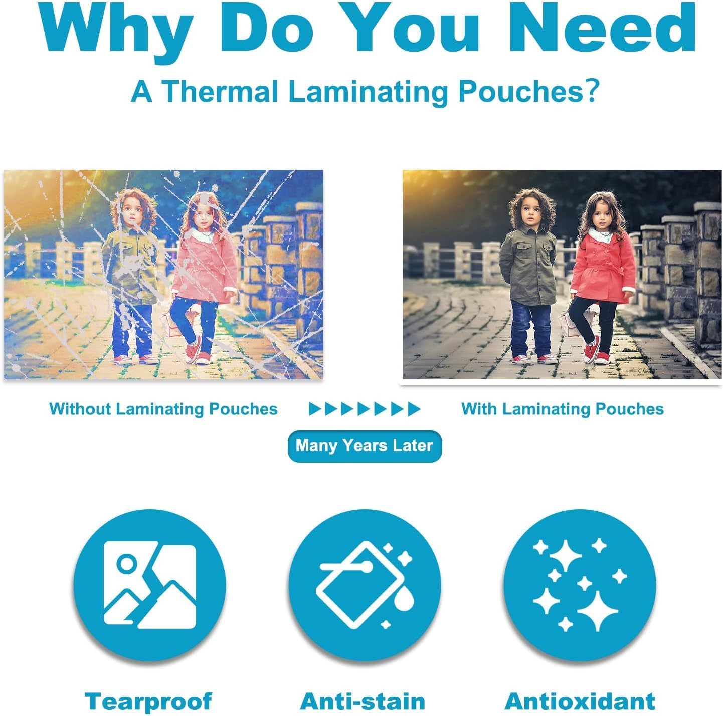 3 mil Thermal Laminating Sheets, Holds 8.5" x 11" Sheets, Thermal Laminating Pouches for Laminator, 9" X 11.5" Letter Size Thermal Laminating Paper, Round Corner 2000 Pack