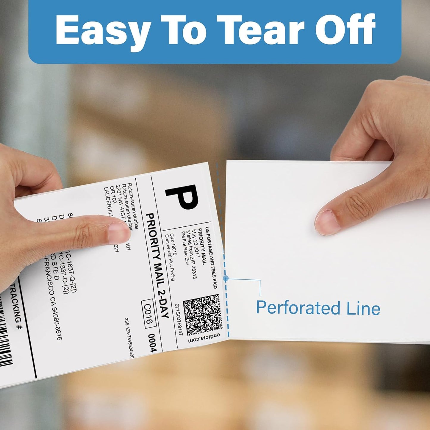 LotFancy 4x6 Thermal Labels, 1000 Shipping Labels, 4 Rolls-250 Labels per Roll, Perforated White Mailing Postage Label for Rollo, Zebra (NOT for DYMO)