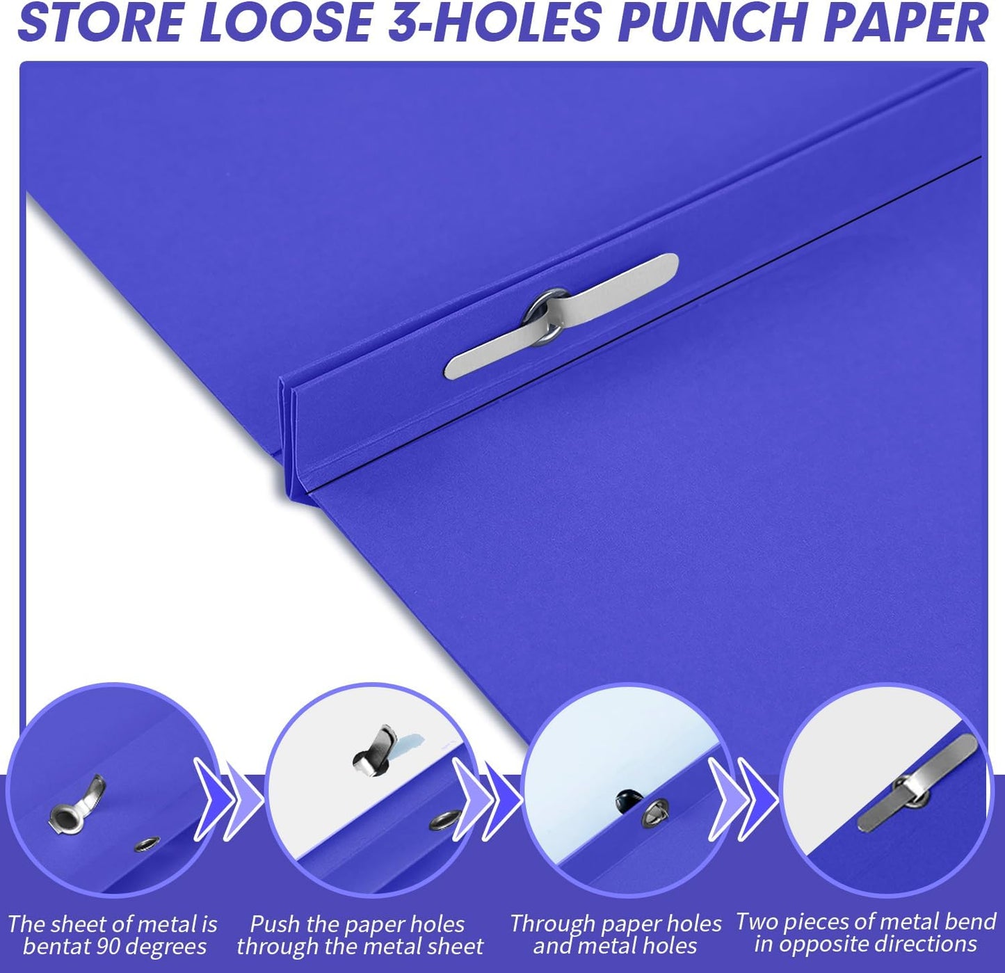 Two Pocket Folders, RAZCC 75 Pack Two Pocket Folders with Prongs, 3 Prong Pocket Folders Letter Size, Paper Folders with Prongs for School Office Home Business, Assorted 5 Colors