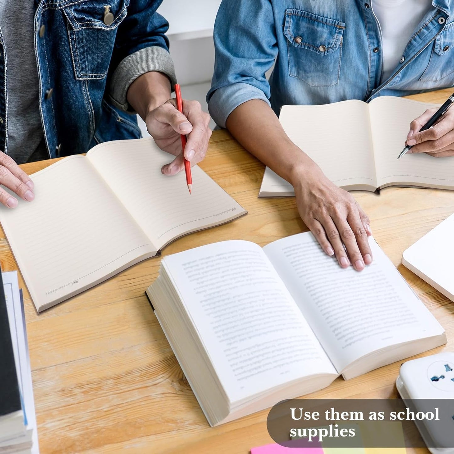 SATINIOR 5 Pack A4 Notebooks Large Journal 360 Pages Leather Softcover Hardcover Notebooks Thick Paper Lined Notepad for Office School Business Note Taking Writing, 8.5'' x 11''(Black)