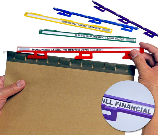 Ultimate Office MagniFile Insertable Hanging File Folder Tabs. Indexes That Double The Size of Your File Titles to Find Files Fast! (Set of 10), Assorted