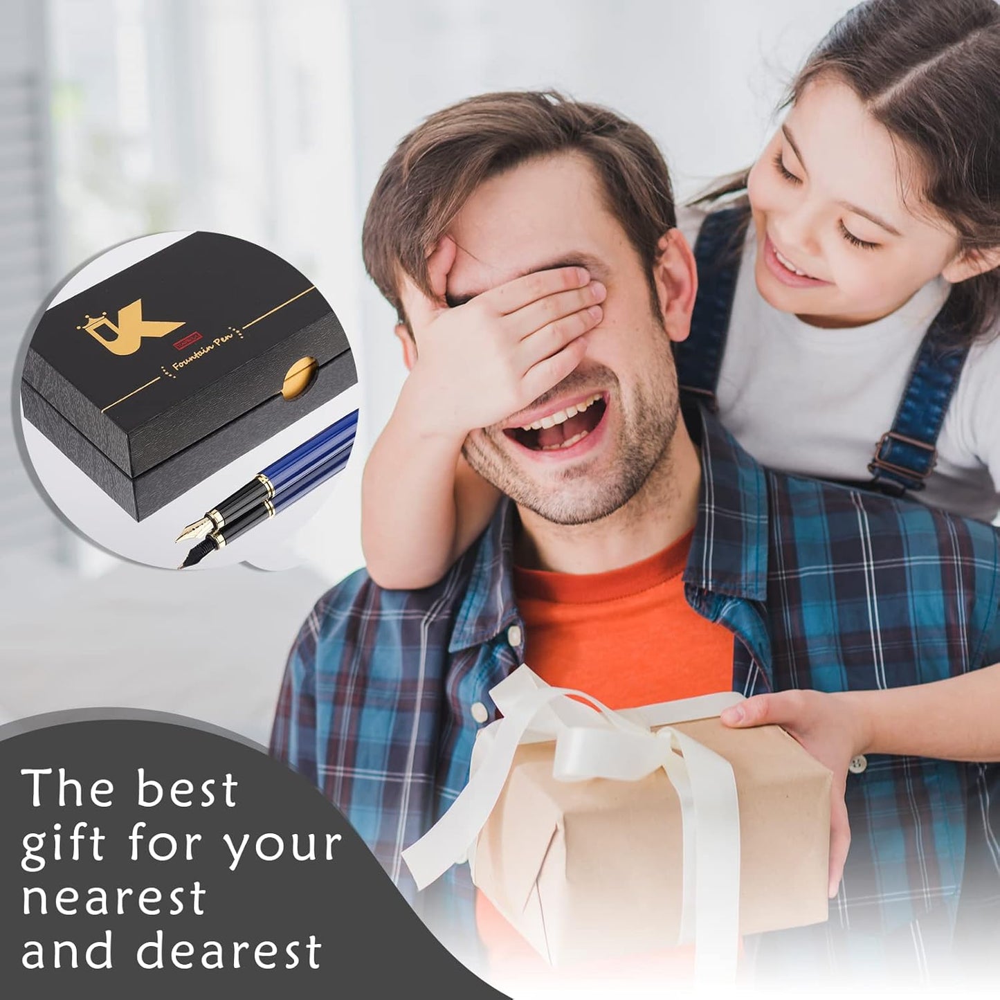 Tiankool Luxury Fountain Pen,Fine Nib, Exquisite Pen Gift Set for Men&Women-Includes 10 Ink Cartridges&Ink Converter- Nice Pens - Blue