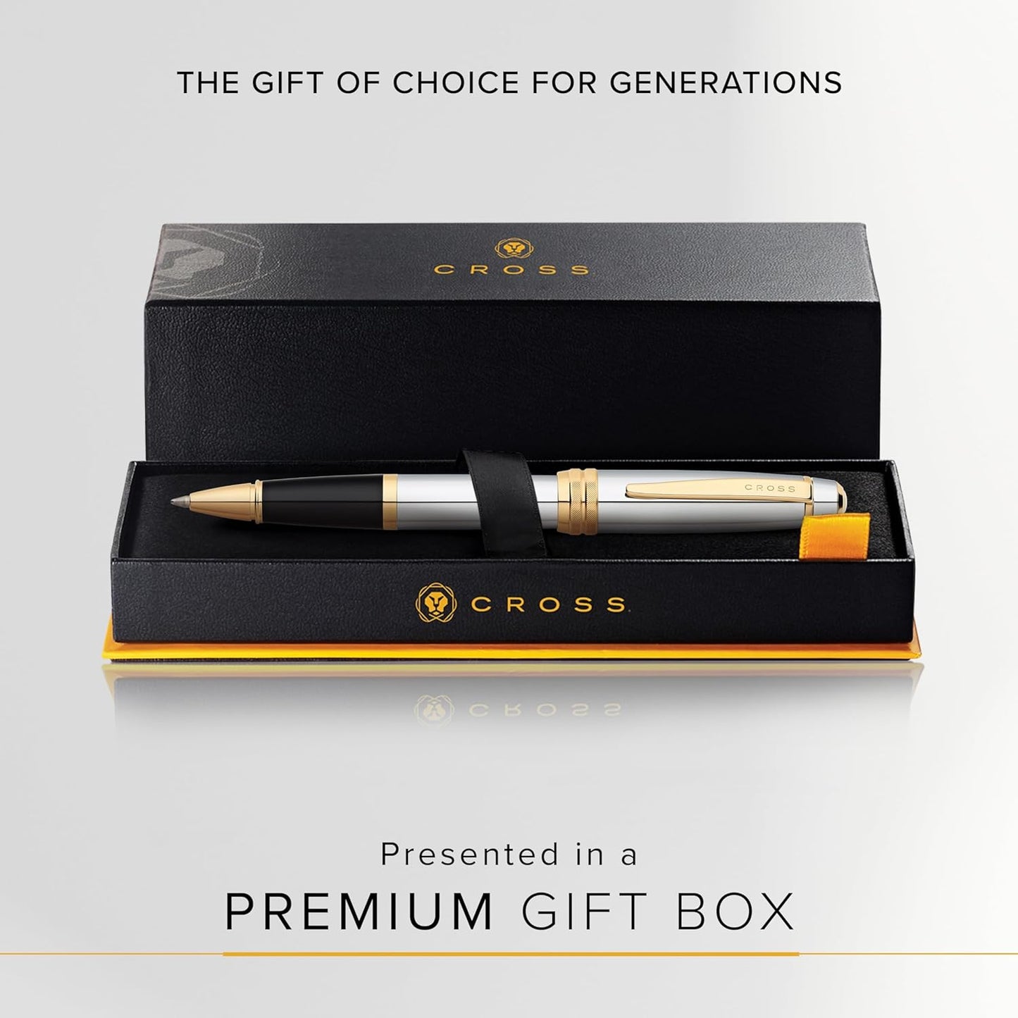 Cross Bailey Refillable Rollerball Pen Presented in a Premium Gift Box - Medium Point, Black Ink, Medalist