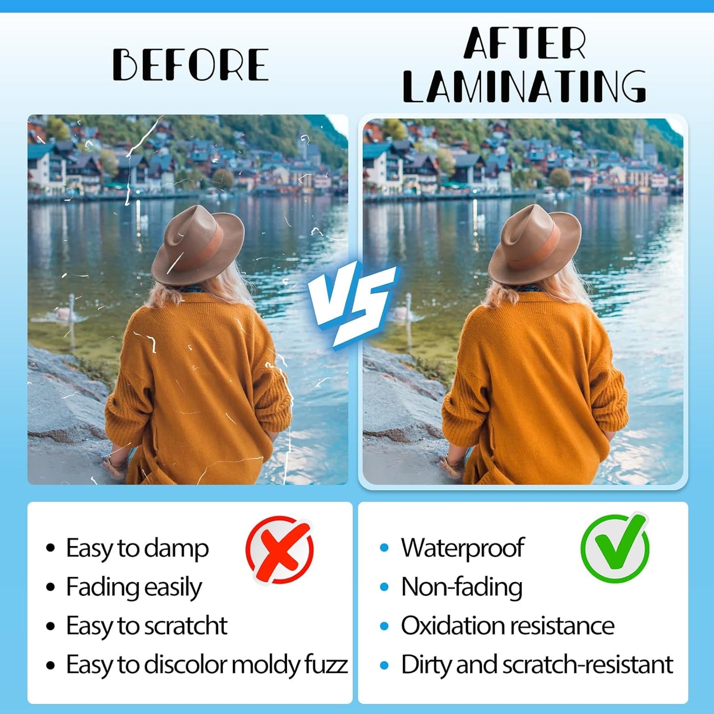 400 Pack Laminating Sheets, Holds 8.5 x 11 Inch Sheets, 3 mil, 9 x 11.5 Inches Thermal Laminating Pouches Lamination Sheet Paper for Laminator, Clear, Letter Size, Office and School Supplies