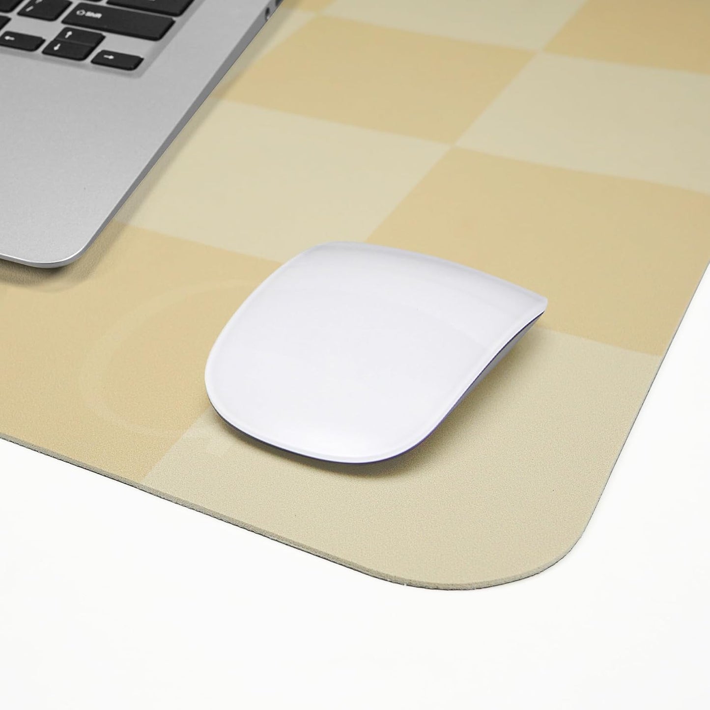 Leather Desk mat,Non-Slip Desk mat,Waterproof PU Leather Desk pad Protector, Large Mouse pad Cute, Easy Clean Laptop Desk Writing Mat for Work/Home/Decor(Beige 31.5" x 12")