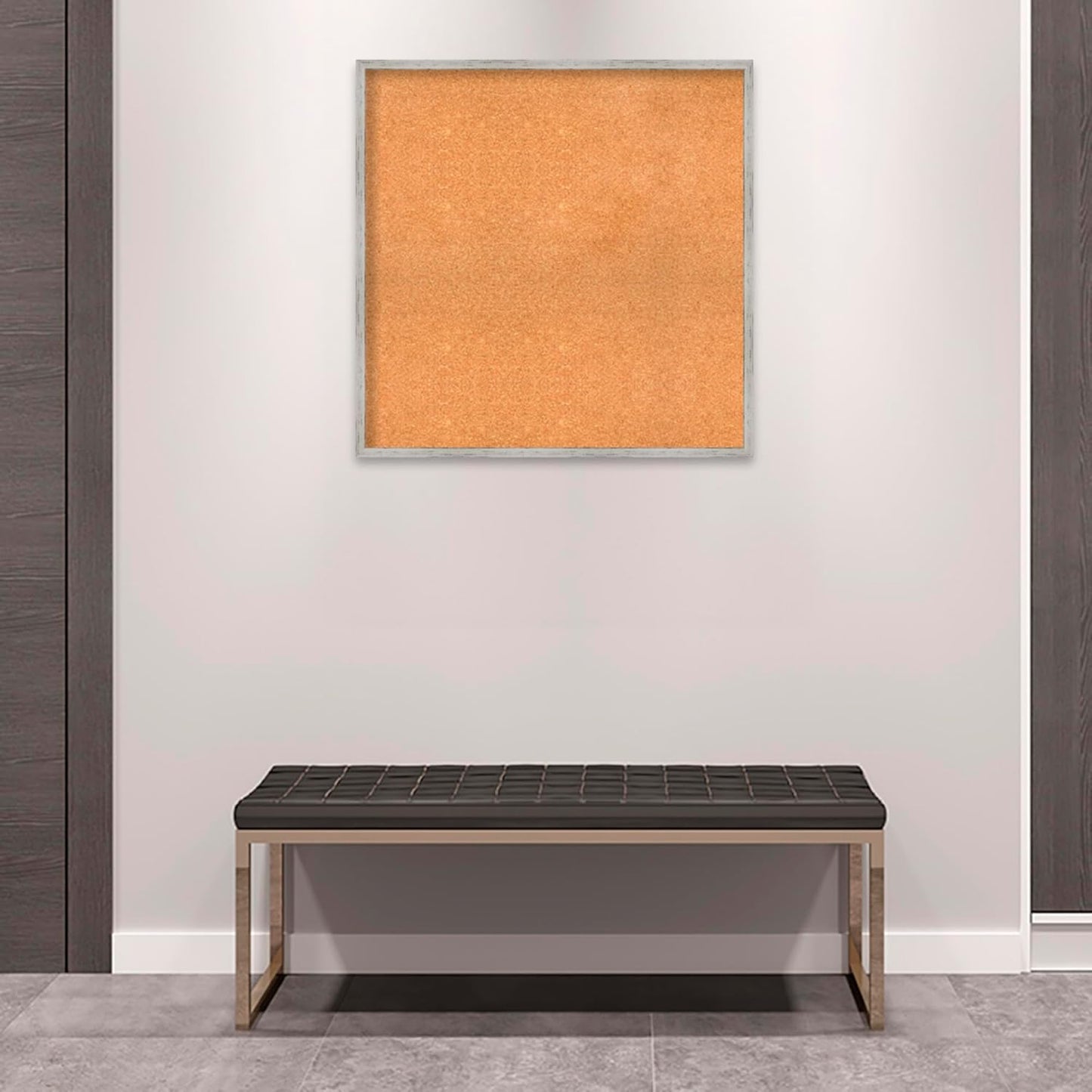 Amanti Art Natural Cork Board for Wall, 31x31 Vision Board with White Frame, Large Corkboard Office Decor for Home Organization, Cottage Corkboard Pinboard to Display Items for Home Organization in