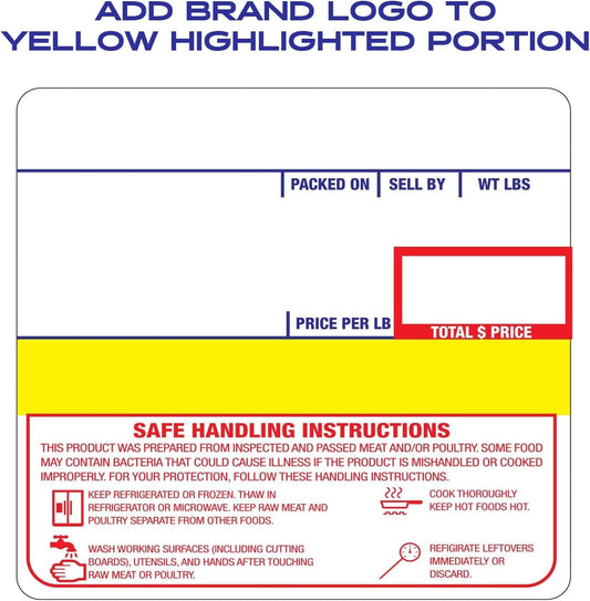CEPRICO - Customizable CĀS Scale Labels - 96 Rolls of Thermal Printing Scale Labels – Compatible with CĀS LST-8040 | Safe Handling Instruction | Ideal for Supermarkets, Retailers and Grocery Stores