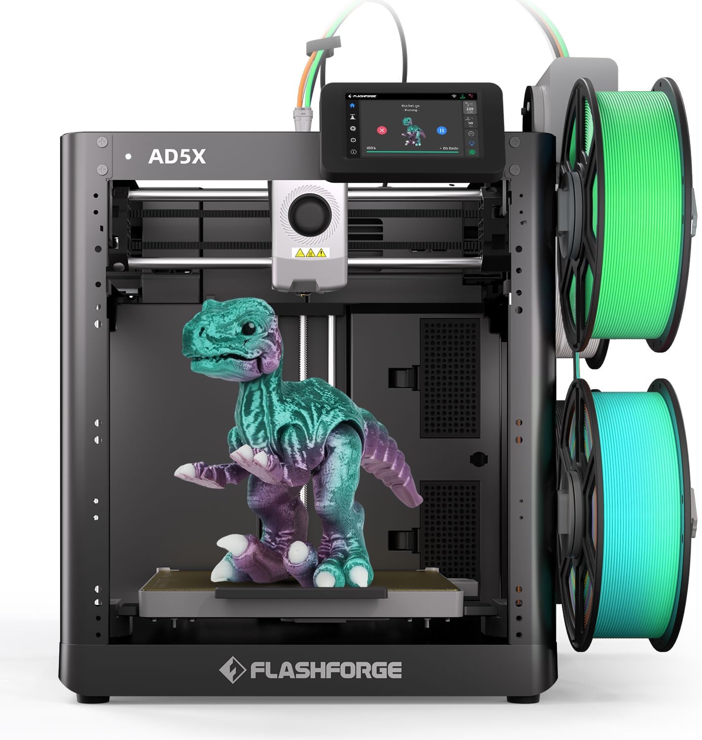 FLASHFORGE AD5X Multi-Filament 3D Printer Multi-Color Printing, 600mm/s Speed 1-Click Print with DIY IFS Creations, Full-Auto Calibration & Filament Backup, AD5X- Multi-Color Productivity Booster