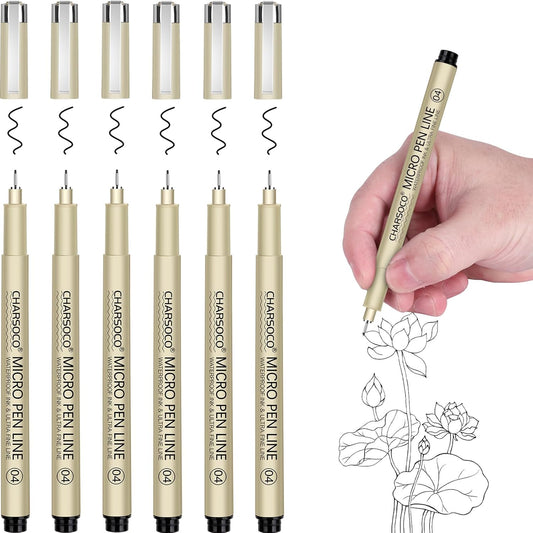 04 Micro Pen, Black Fine Point Pen with Waterproof Archival Ink, 0.4mm Fineliner Ink Pens for Artist Illustration, Sketching, Anime, Manga, Technical Drawing and Scrapbooking