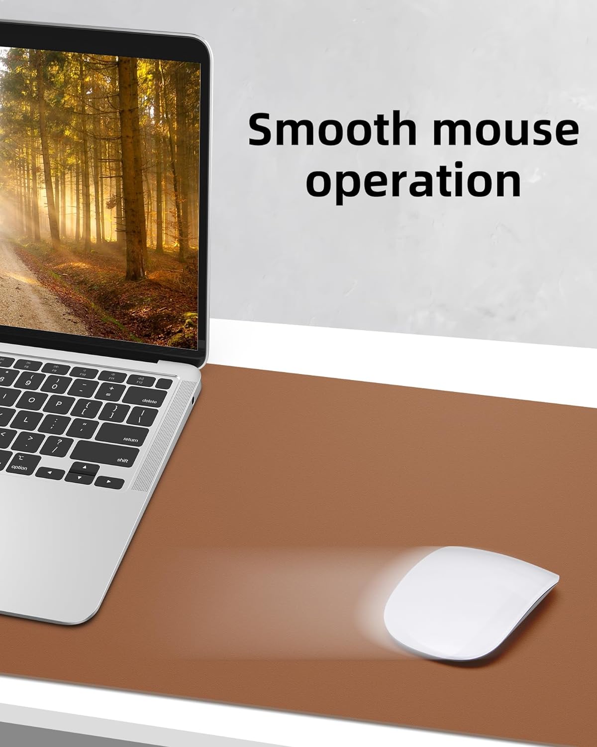 Leather Desk Pad Protector,Mouse Pad,Office Desk Mat, Non-Slip PU Leather Desk Blotter,Large Desk mat,Waterproof Keyboard mat for Office/Home/Decor (Brown,48" x 24")