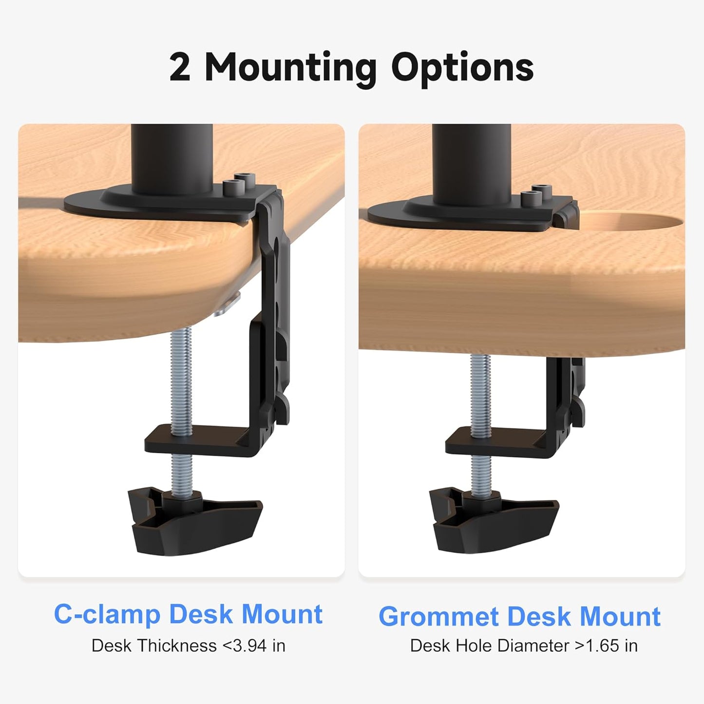 Pholiten Dual Monitor Stand, Heavy Duty Adjustable Monitor Arm Desk Mount for 2 Screens up to 32 Inches, Tilt, Swivel, Rotate, Supports Tilt, Swivel, Rotate, Supports 22 lbs per Monitor Arm