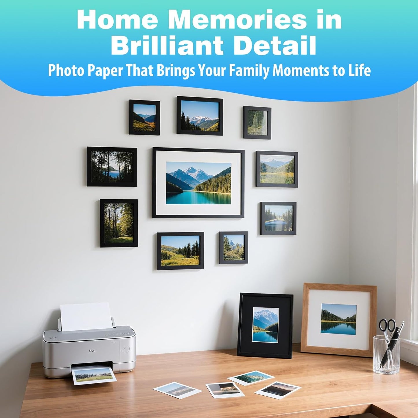 Uinkit 200Gsm 40 sheets 8.5 X 11 Double Sided Photo Paper Glossy 8.5x11 54lbs Inkjet for Dye Ink 200Gsm 9.13Mil for Inkjet Printing Printer (40, 8.5x11)