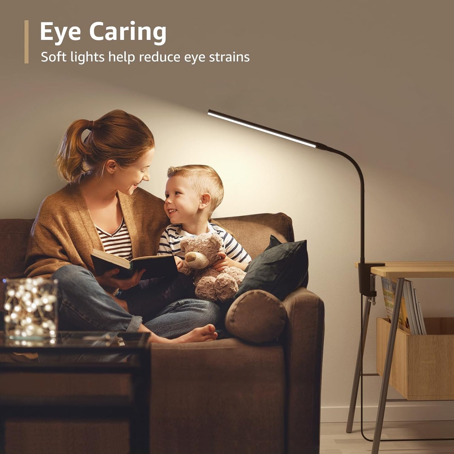 Lepro Clip on Desk Lamp LED Reading light Dimmable USB Small Clamp Lamp with 3 Color Modes 10 Brightness, Adjustable Flexible Gooseneck Table Light for Bed Headboard, Nail, Home Office,Computer(Black)