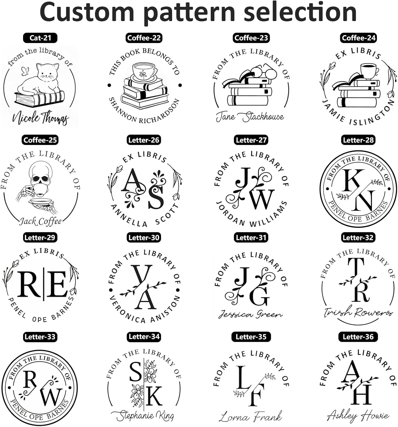 Custom Self-Inking Stamps | Personalized Book Stamp Gift for Book Lovers | 5 Ink Colors (Style14)
