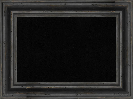 Amanti Art Black Cork Board for Wall, 17x23 Vision Board with Black Wood Frame, Small Corkboard Office Decor for Home Organization, Country Rustic Corkboard Pinboard to Display Items for Home