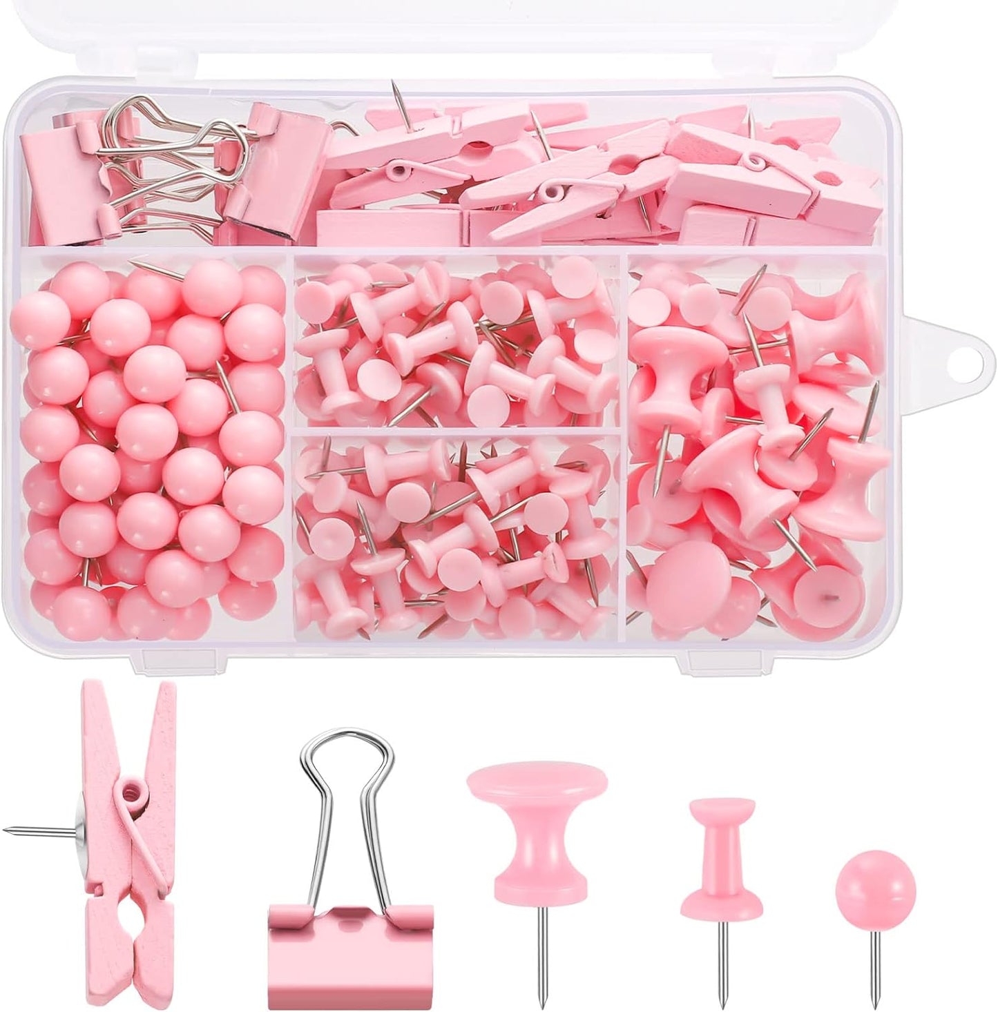 200 Pieces Pink Push Pins Thumb Tacks Cute Decorative Push Pins for Cork Board Bulletin Boards Wall Maps Pictures Office Supplies