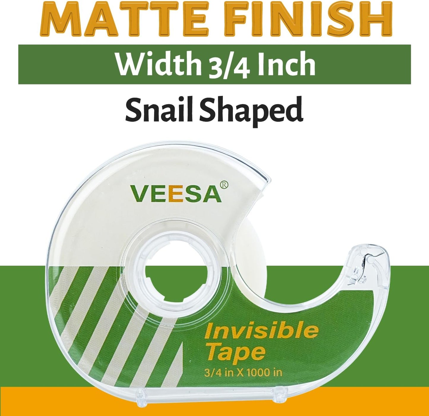 VEESA Invisible Tape with Dispenser, 12 Rolls, 3/4 x1000 Inches, Matte Finish, Gift Wrapping Tape for Label & Mend, Classroom, Office, Back to School Supplies