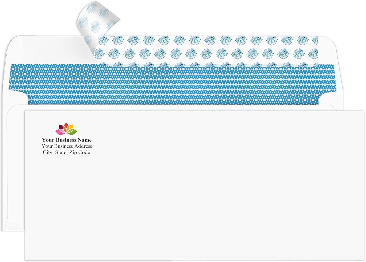 Aimoh 100#9 Custom Printed Self-Seal Security Envelopes - Personalized with Logo and/or Return Address - Self-Seal, 3-7/8 x 8-7/8 Inches, 100 Count (7-30138-100)